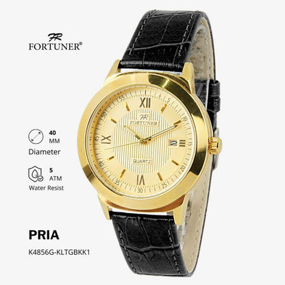 Fortuner Jam Tangan Analog Pria Klassik Romawi Kulit Water Resistant Ayres