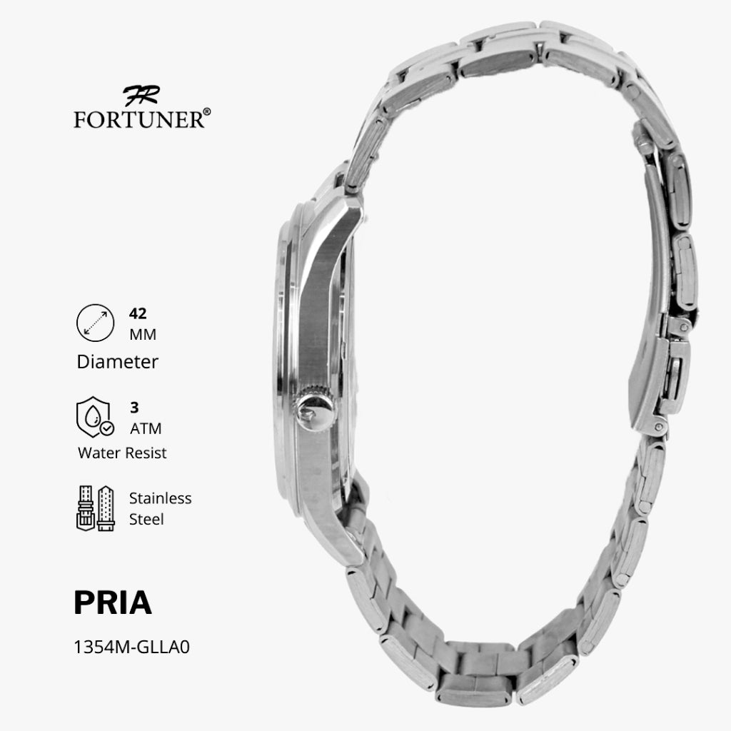 Fortuner Jam Tangan Pria Analog Water Resist Superior All Stainless Tyrrell