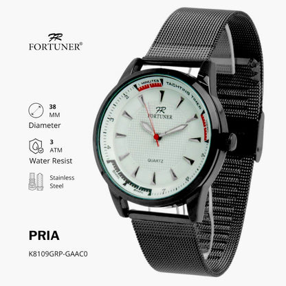 Fortuner Jam Tangan Analog Pria Water Resistant Rantai Halsy