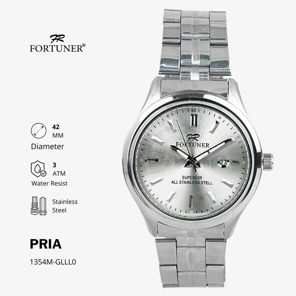 Fortuner Jam Tangan Pria Analog Water Resist Superior All Stainless Tyrrell