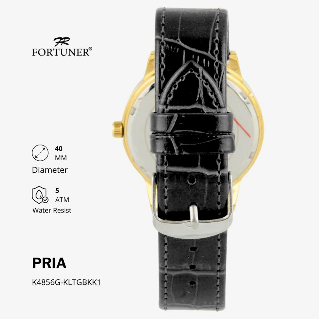 Fortuner Jam Tangan Analog Pria Klassik Romawi Kulit Water Resistant Ayres