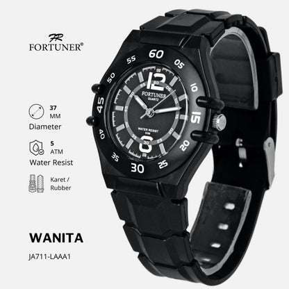 Fortuner Jam Tangan Analog Hitam Water Resistant Aria