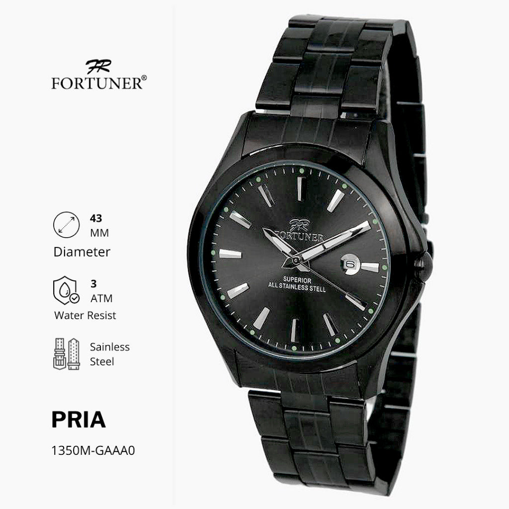 Fortuner Jam Tangan Pria Analog Water Resist Superior All Stainless Tzadik