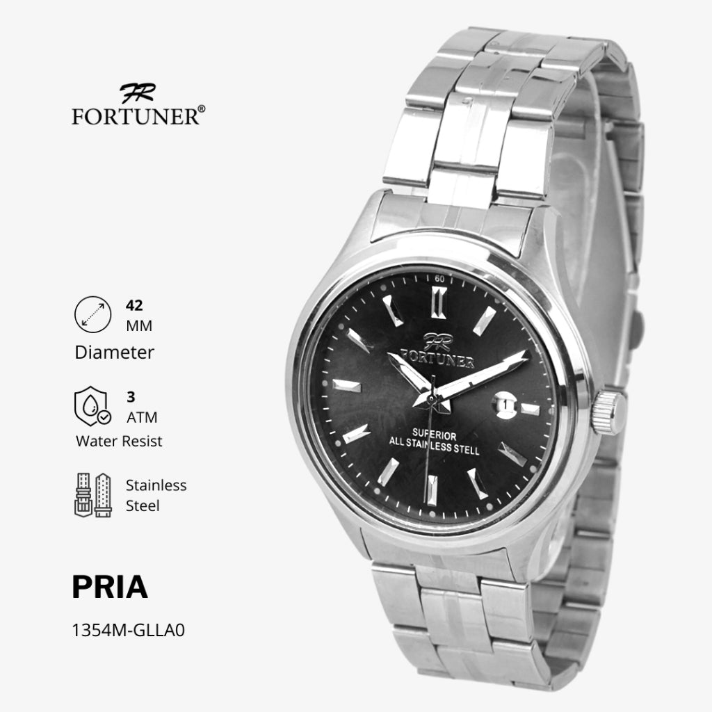 Fortuner Jam Tangan Pria Analog Water Resist Superior All Stainless Tyrrell