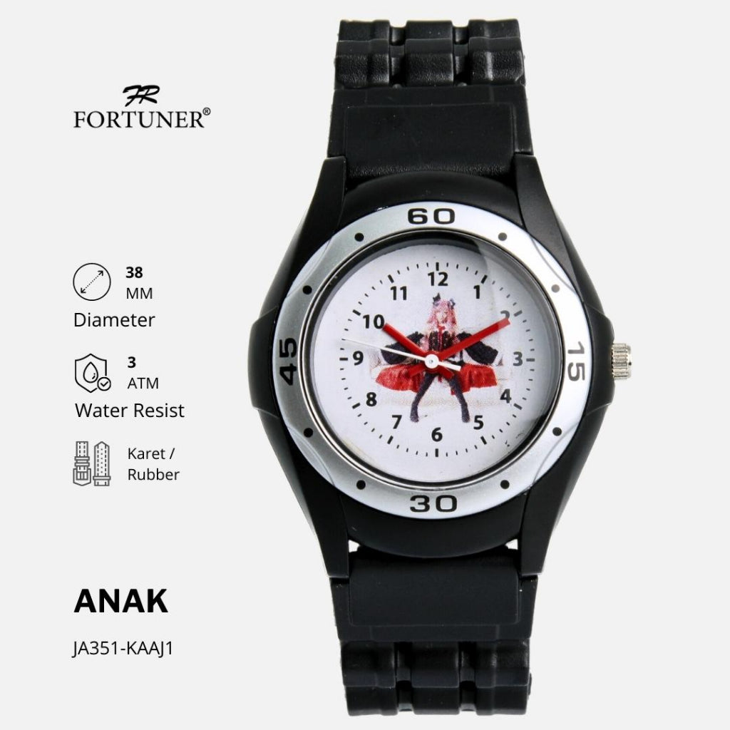 Fortuner Jam Tangan Anak Analog Gambar Anime Tahan Air Karet Kazuki