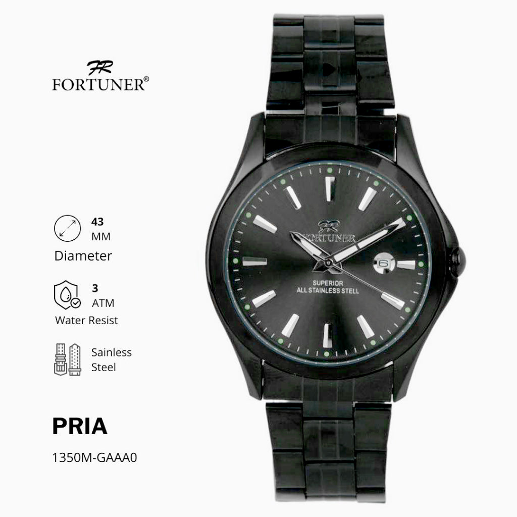 Fortuner Jam Tangan Pria Analog Water Resist Superior All Stainless Tzadik