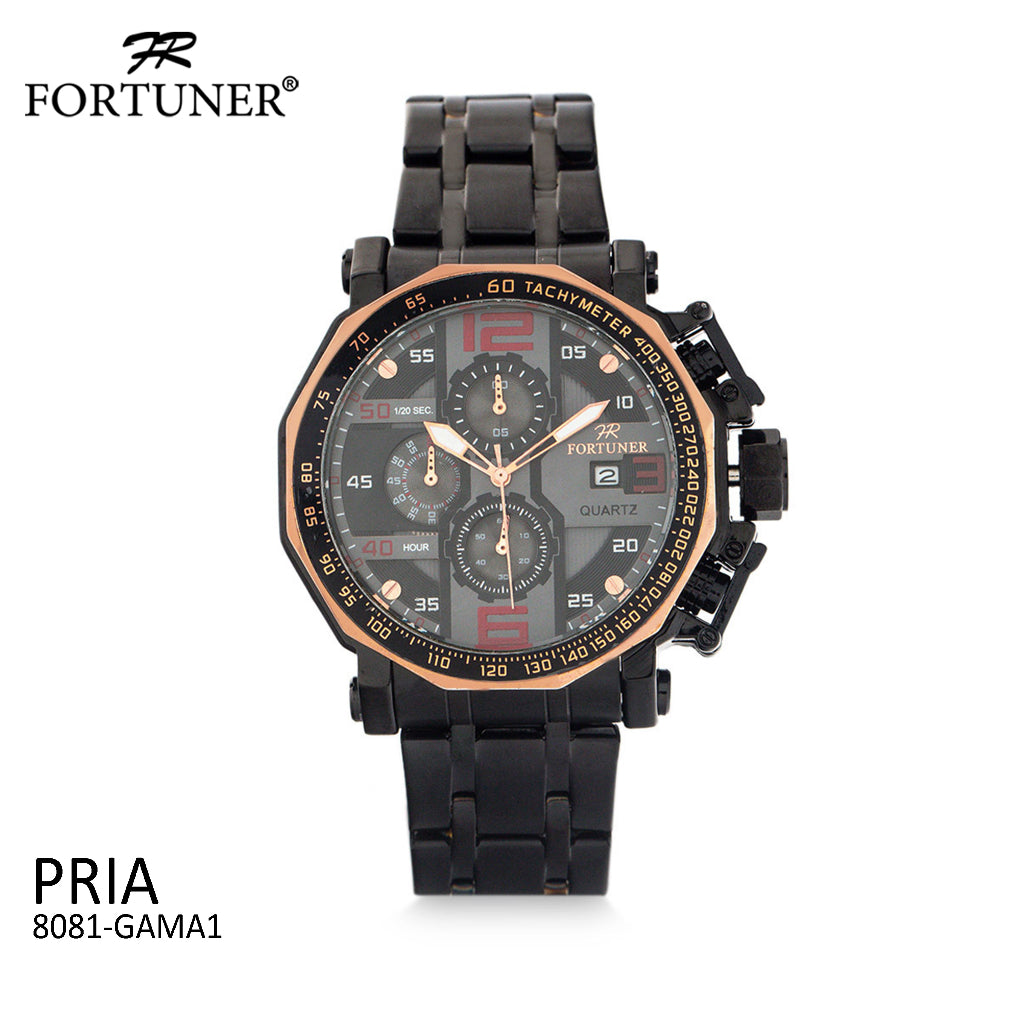 Fortuner Jam Tangan Analog Pria Chrono Water Resistant Antolin