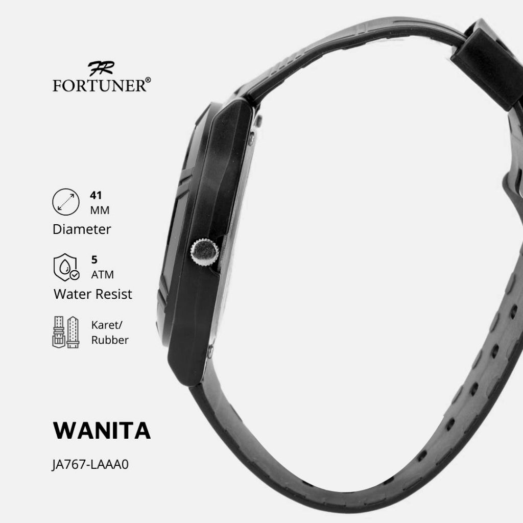 Fortuner Jam Tangan Sports Analog Wanita Water Resistant Rubber Zohara