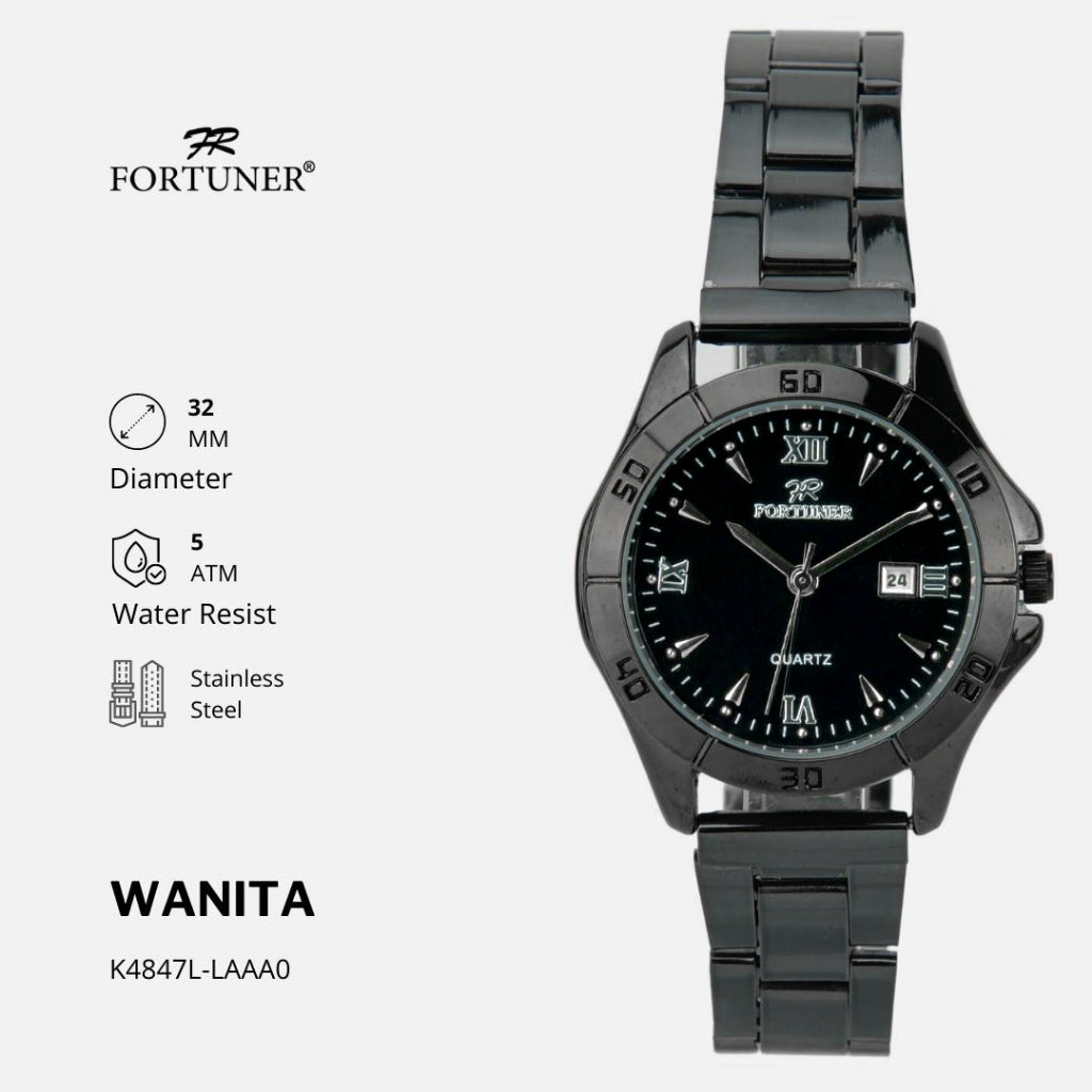 Fortuner Jam Tangan Analog Fashion Wanita Water Resistant Rantai Yamila