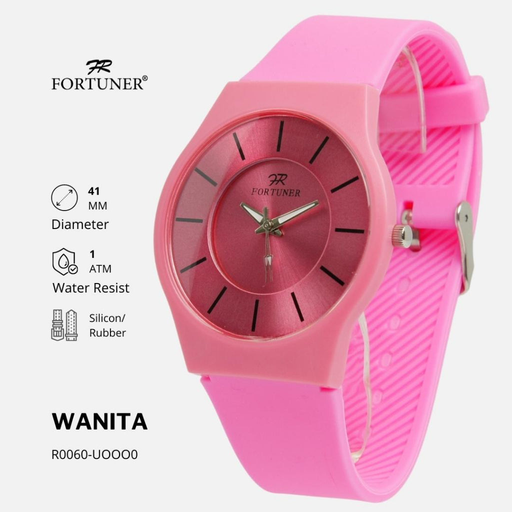Fortuner Jam Tangan Unisex Pria Wanita Analog Tahan Air Silicon Quetzal
