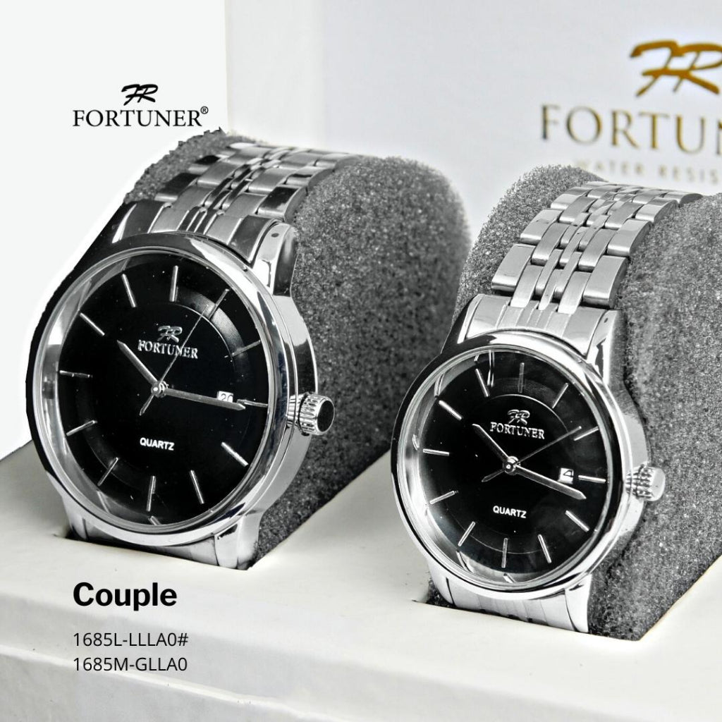 Fortuner Jam Tangan Couple Analog Water Resistant Rantai Karmen