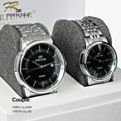 Fortuner Jam Tangan Couple Analog Water Resistant Rantai Karmen