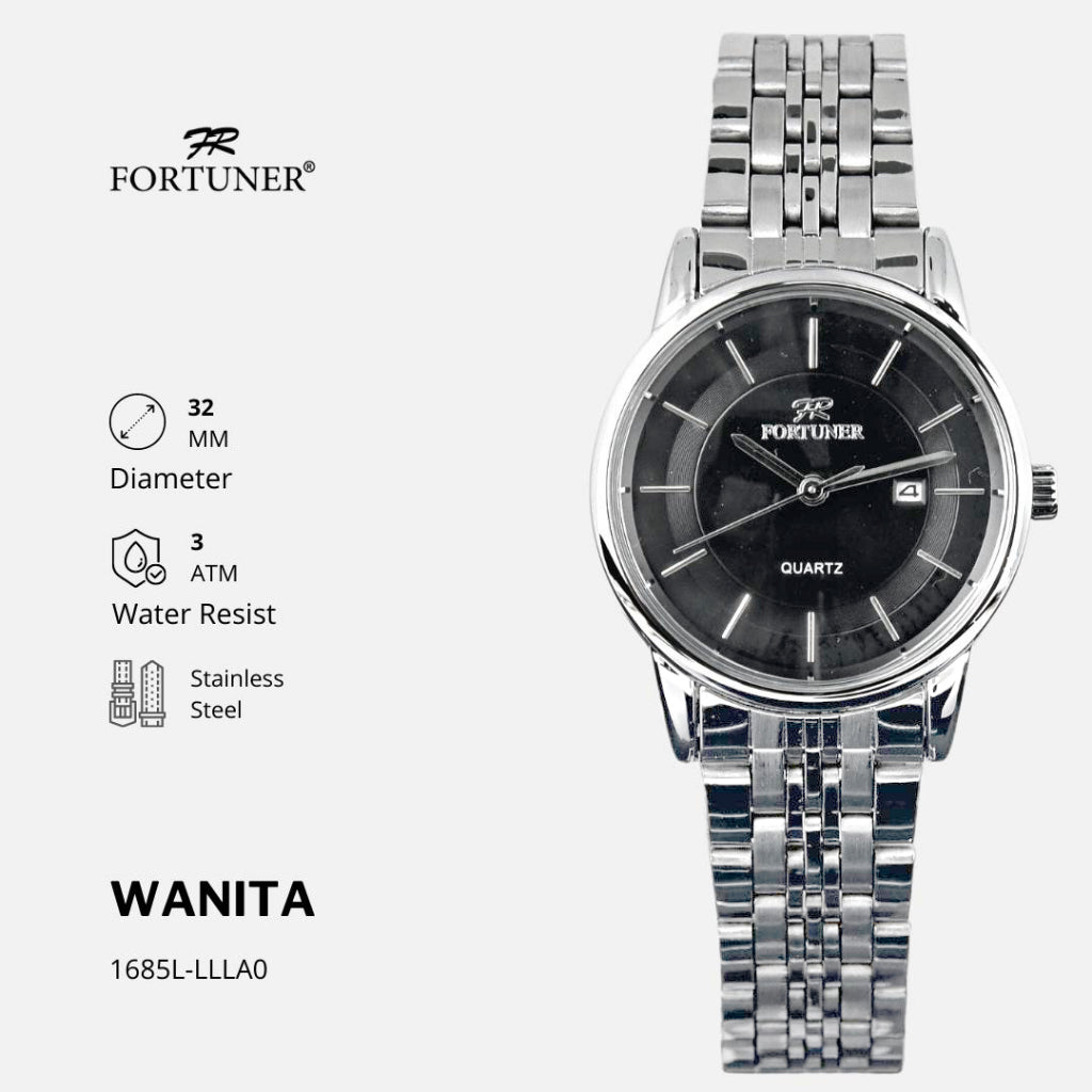 Fortuner Jam Tangan Couple Analog Water Resistant Rantai Karmen