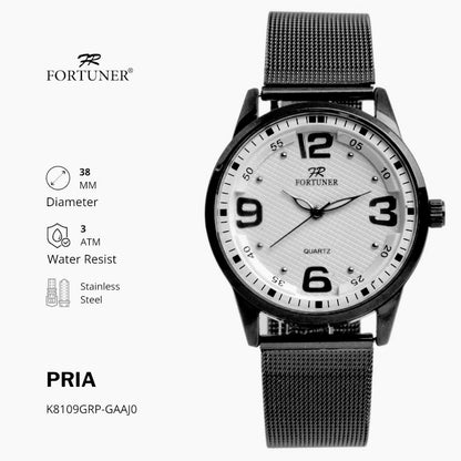 Fortuner Jam Tangan Analog Pria Water Resistant Rantai Dilbert