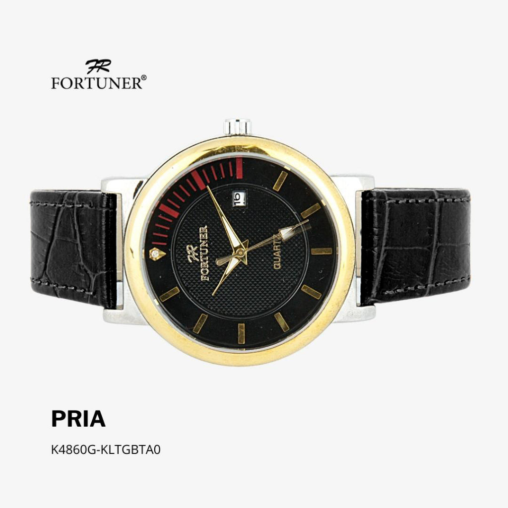 Fortuner Jam Tangan Analog Pria Kulit Water Resistant Adrian