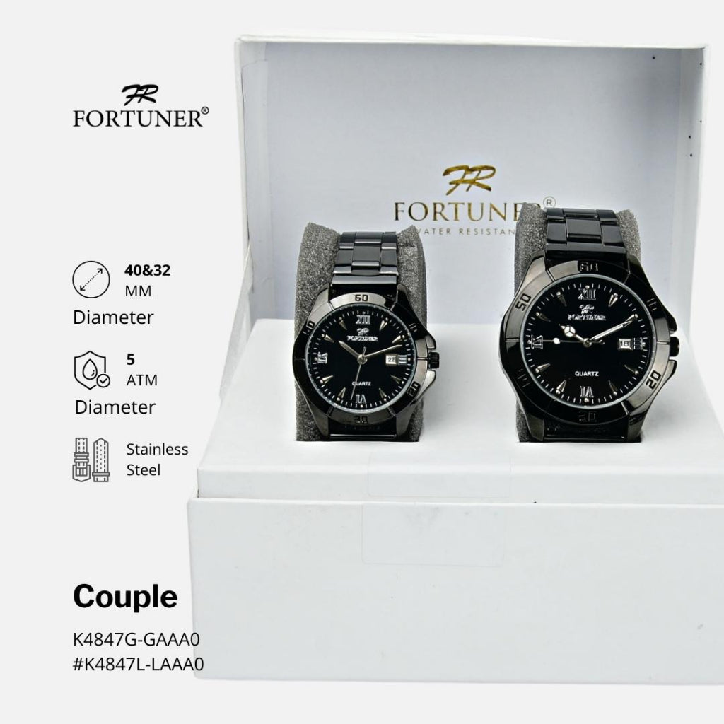 Fortuner Jam Tangan Couple Analog Water Resistant Rantai Lauren