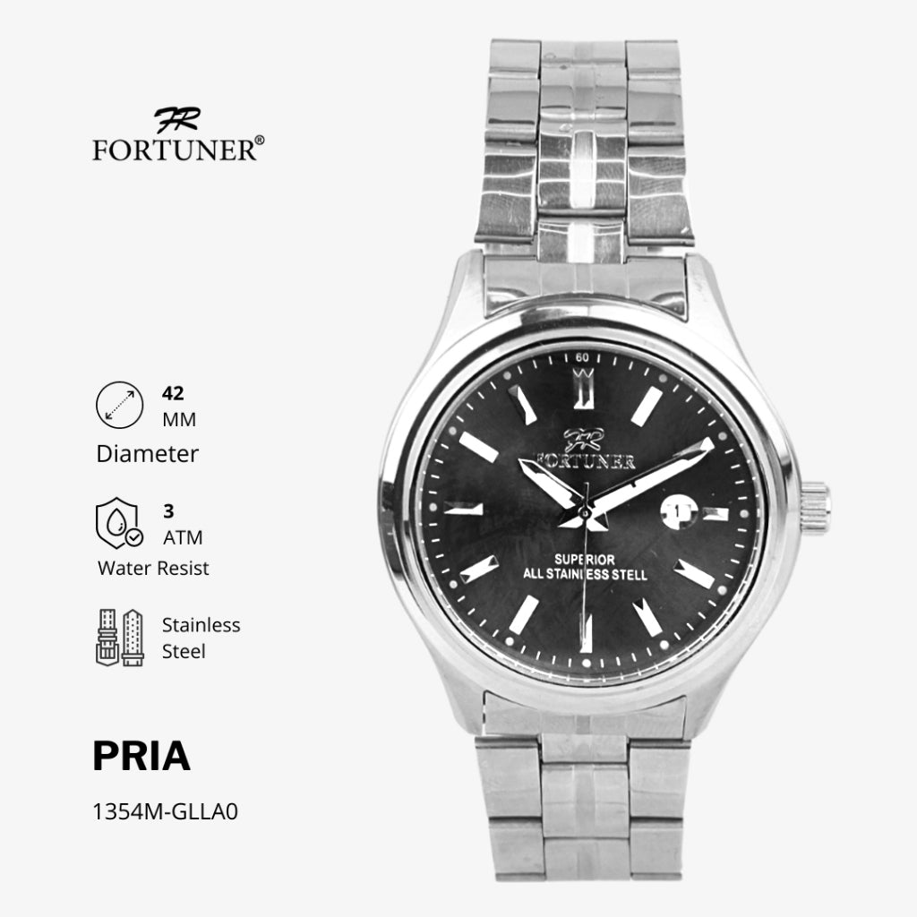 Fortuner Jam Tangan Pria Analog Water Resist Superior All Stainless Tyrrell