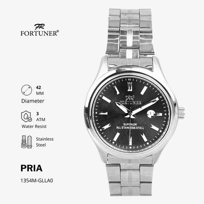 Fortuner Jam Tangan Pria Analog Water Resist Superior All Stainless Tyrrell