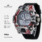 Fortuner Jam Tangan Pria Analog-Digital Dual Time Motif Army Tahan Air Kanvas Karet Covington