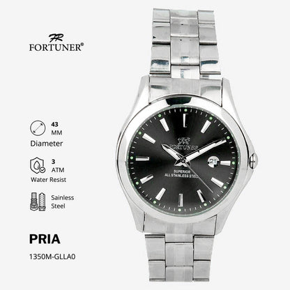 Fortuner Jam Tangan Pria Analog Water Resist Superior All Stainless Tzadik