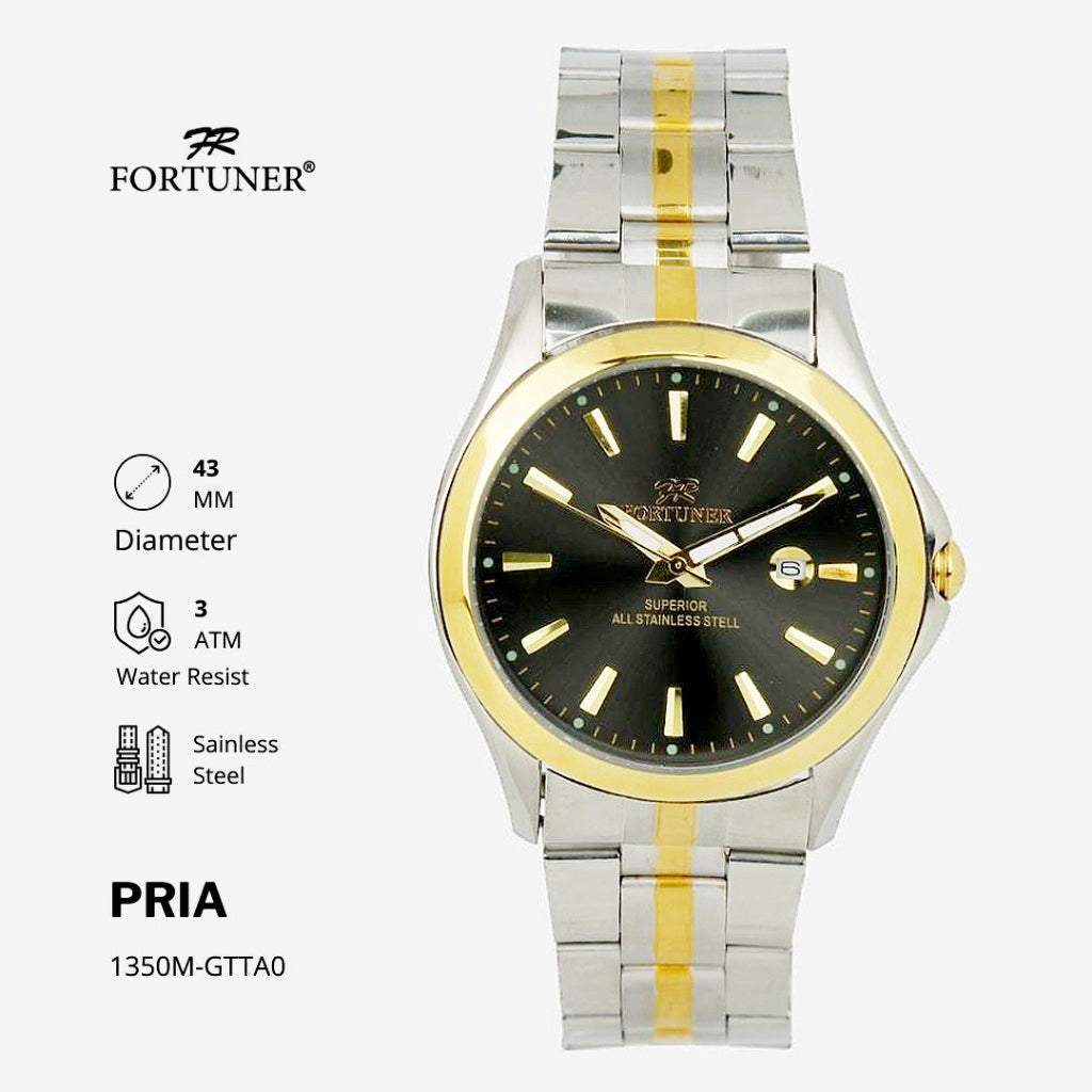 Fortuner Jam Tangan Pria Analog Water Resist Superior All Stainless Tzadik