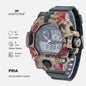 Fortuner Jam Tangan Pria Analog-Digital Dual Time Motif Army Tahan Air Kanvas Karet Covington