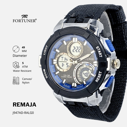 Fortuner Jam Tangan Remaja Pria Sport DualTime Analog-Digital Tahan Air Karet Jailin