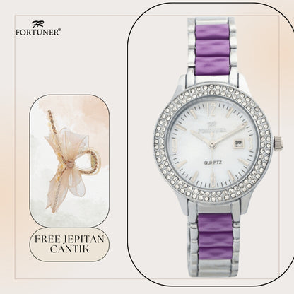 Fortuner Jam Tangan Wanita Analog Water Resistant Silver Amour