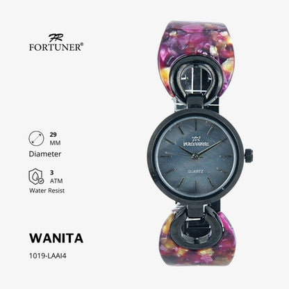 Fortuner Jam Tangan Analog Wanita Black Water Resist Bena