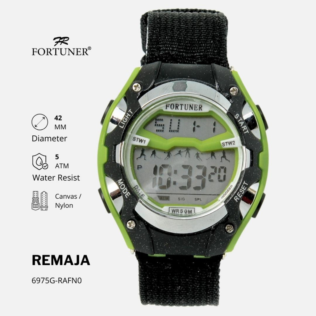 Fortuner Jam Tangan Digital Remaja Sport Tahan Air Canvas Robi