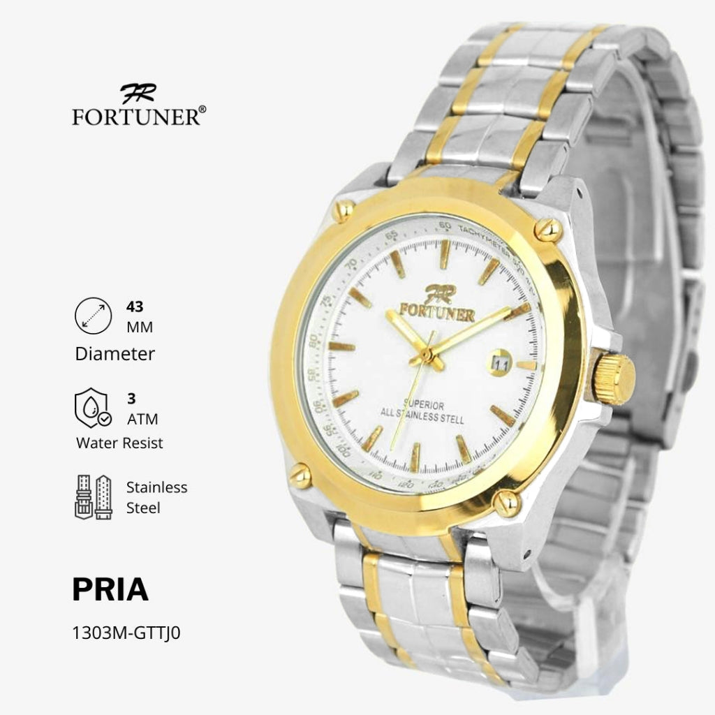 Fortuner Jam Tangan Pria Analog Water Resist Superior All Stainless Tymon