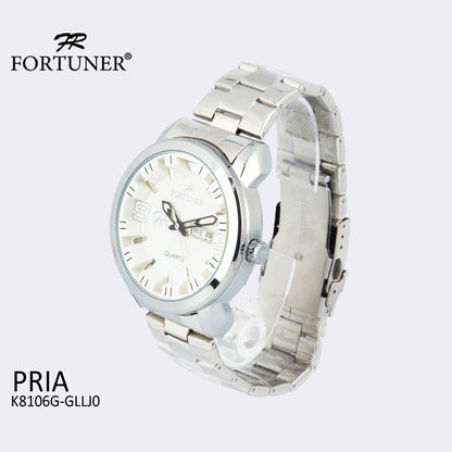 Fortuner Jam Tangan Pria Analog Day-Date Water Resistant Rantai Bonus Dompet dan Box Exclusive Arney