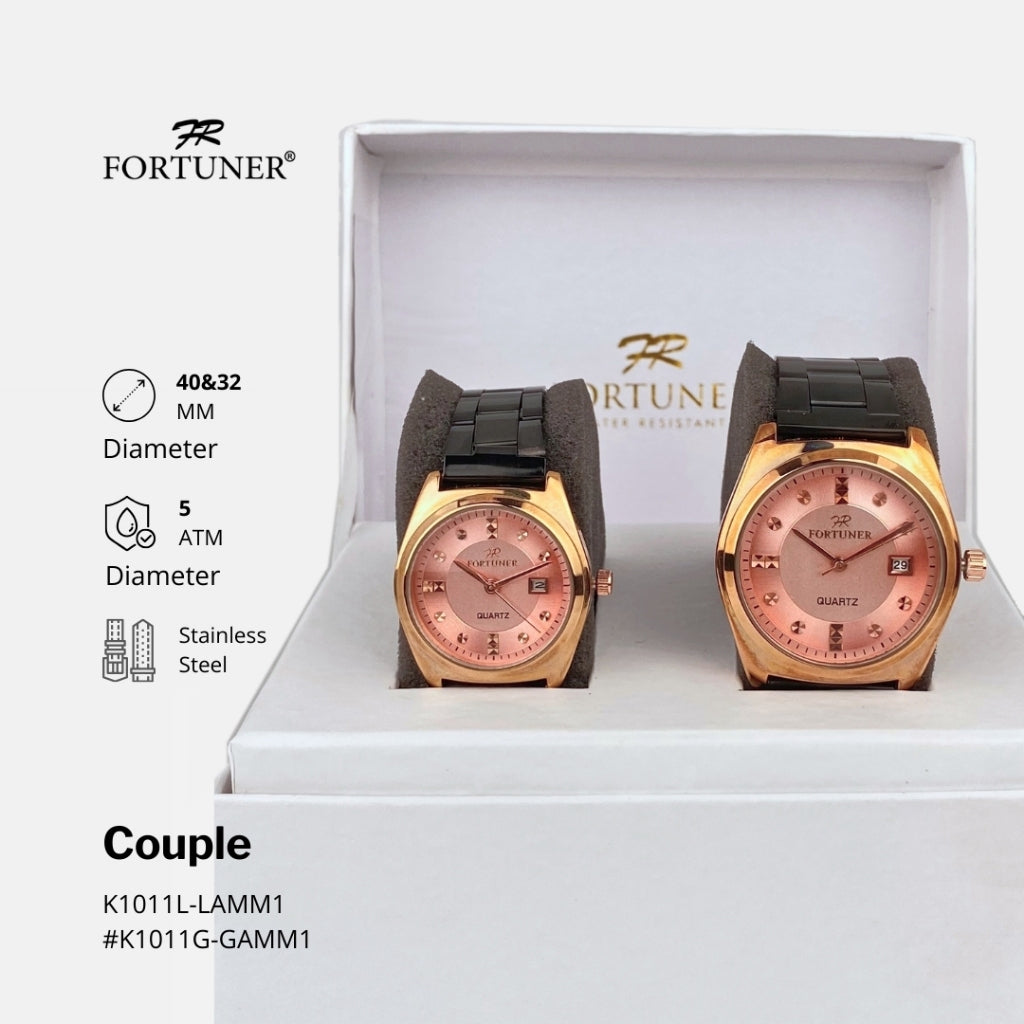 Fortuner Jam Tangan Couple Analog Fashion Classic Tahan Air Cloudy