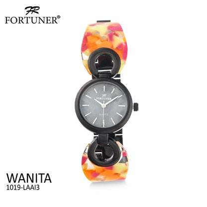 Fortuner Jam Tangan Analog Wanita Black Water Resist Bena