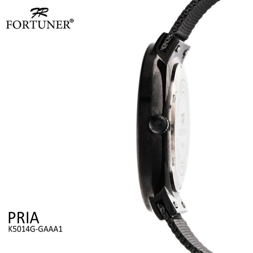 Fortuner Jam Tangan Analog Pria Rantai Stainless Water Resist Tahan Air K5014G Hitam