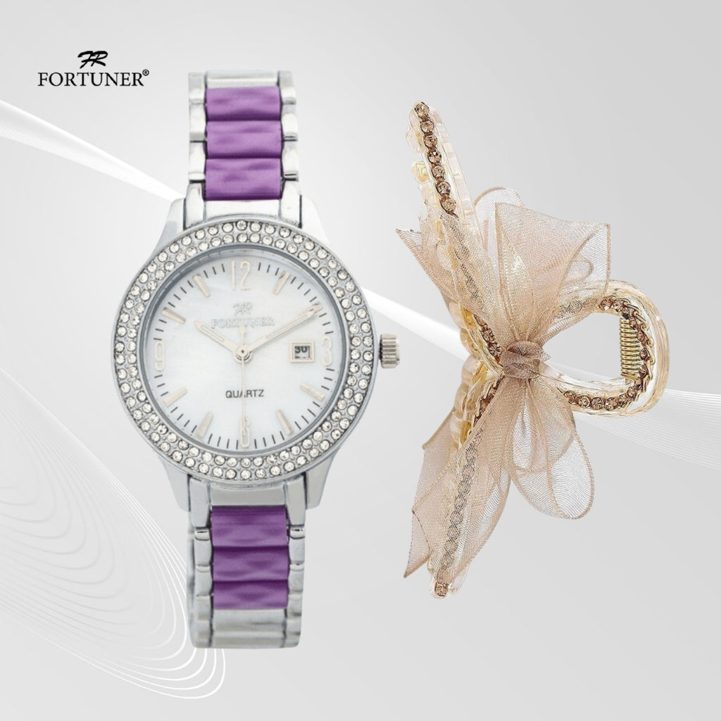 Fortuner Jam Tangan Wanita Analog Water Resistant Silver Amour