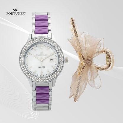 Fortuner Jam Tangan Wanita Analog Water Resistant Silver Amour