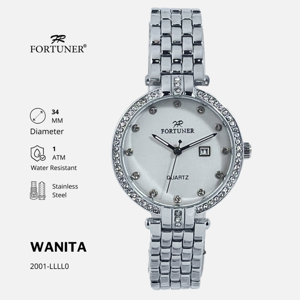 Fortuner Jam Tangan Wanita Analog Fashion Ala Korea Rantai Stainless Alora