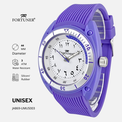 Fortuner Jam Tangan Unisex Pria-Wanita Analog Angka Arab Sport Casual Tahan Air Karet Diya