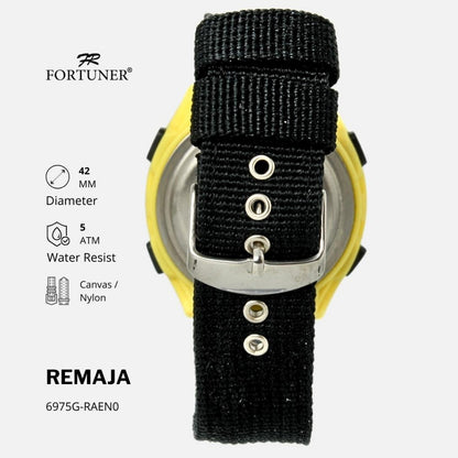 Fortuner Jam Tangan Digital Remaja Sport Tahan Air Canvas Robi