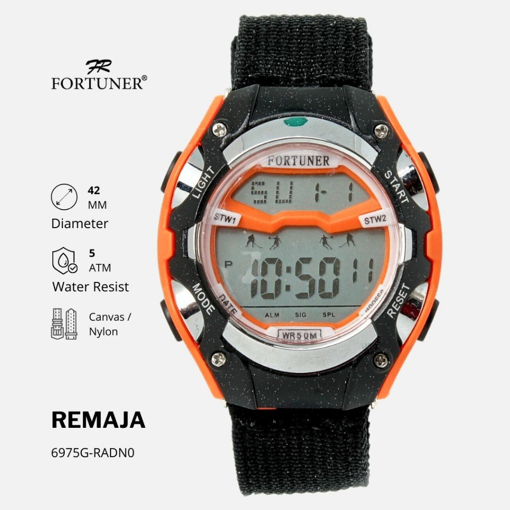 Fortuner Jam Tangan Digital Remaja Sport Tahan Air Canvas Robi