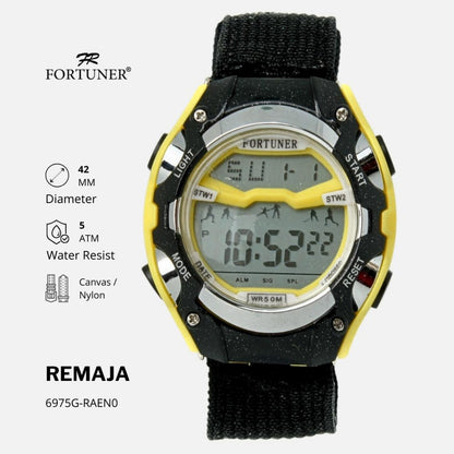 Fortuner Jam Tangan Digital Remaja Sport Tahan Air Canvas Robi