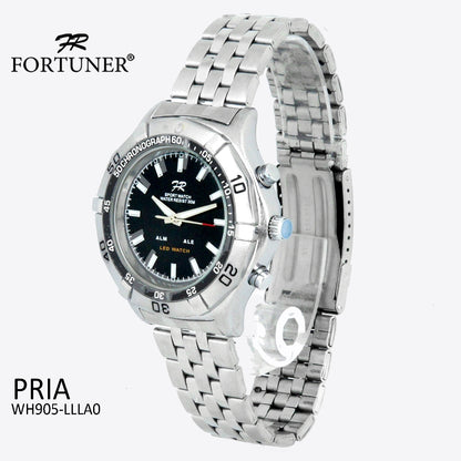 Fortuner Jam Tangan Analog LED Pria Water Resistant Frederick