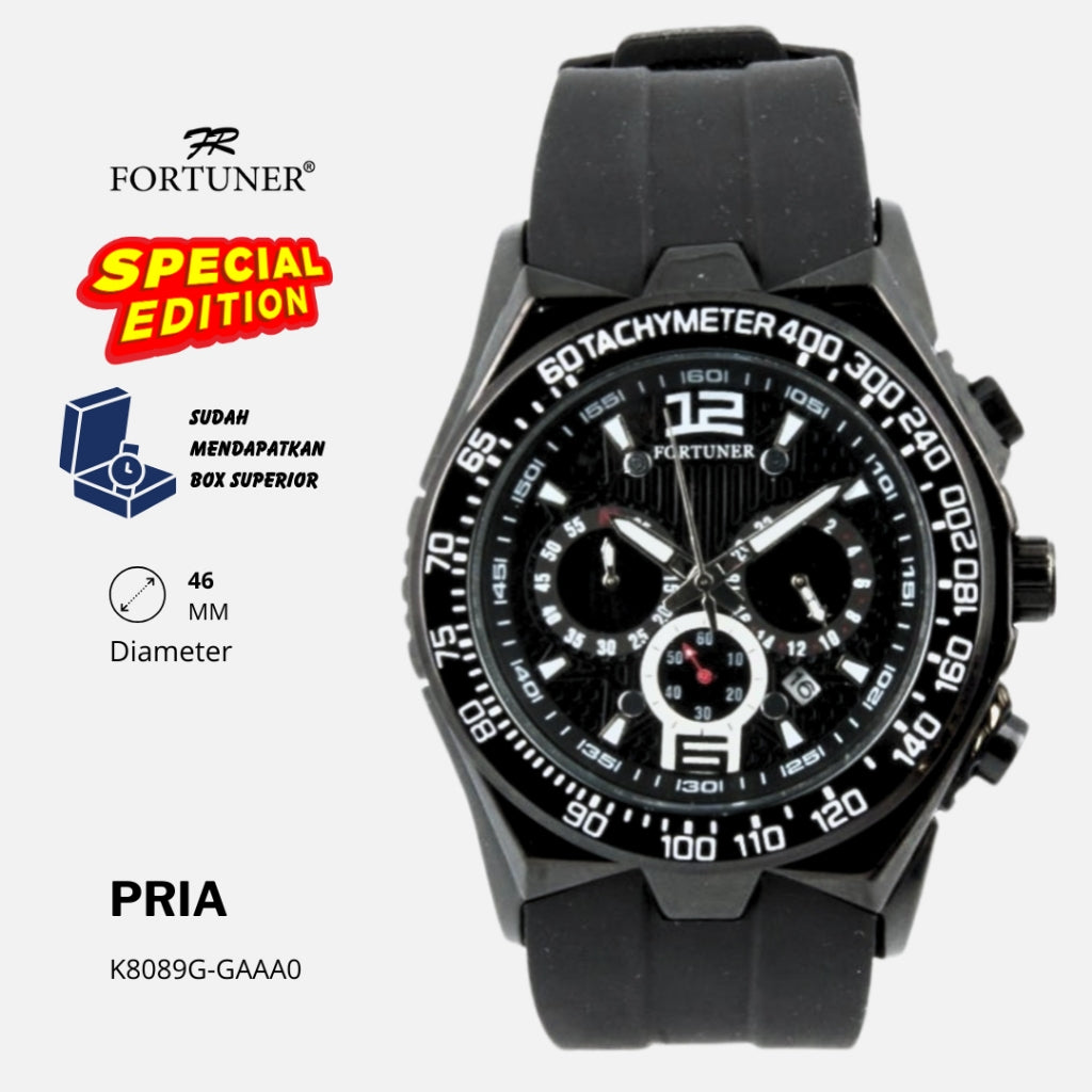 Fortuner Jam Tangan Analog Pria Chrono Water Resistant Rubber Allonzo