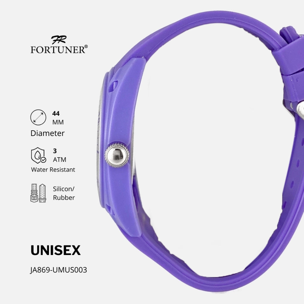 Fortuner Jam Tangan Unisex Pria-Wanita Analog Angka Arab Sport Casual Tahan Air Karet Diya