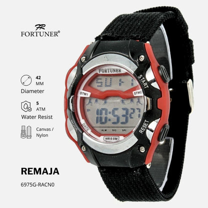 Fortuner Jam Tangan Digital Remaja Sport Tahan Air Canvas Robi