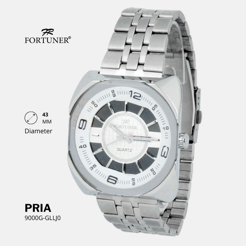 Fortuner Jam Tangan Analog Pria Day-Date Water Resistant Rantai Bonus Dompet dan Box Exclusive Fritz