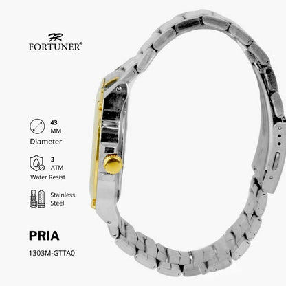 Fortuner Jam Tangan Pria Analog Water Resist Superior All Stainless Tymon