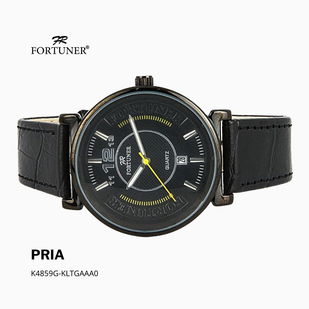 Fortuner Jam Tangan Analog Pria Kulit Water Resistant Aaron