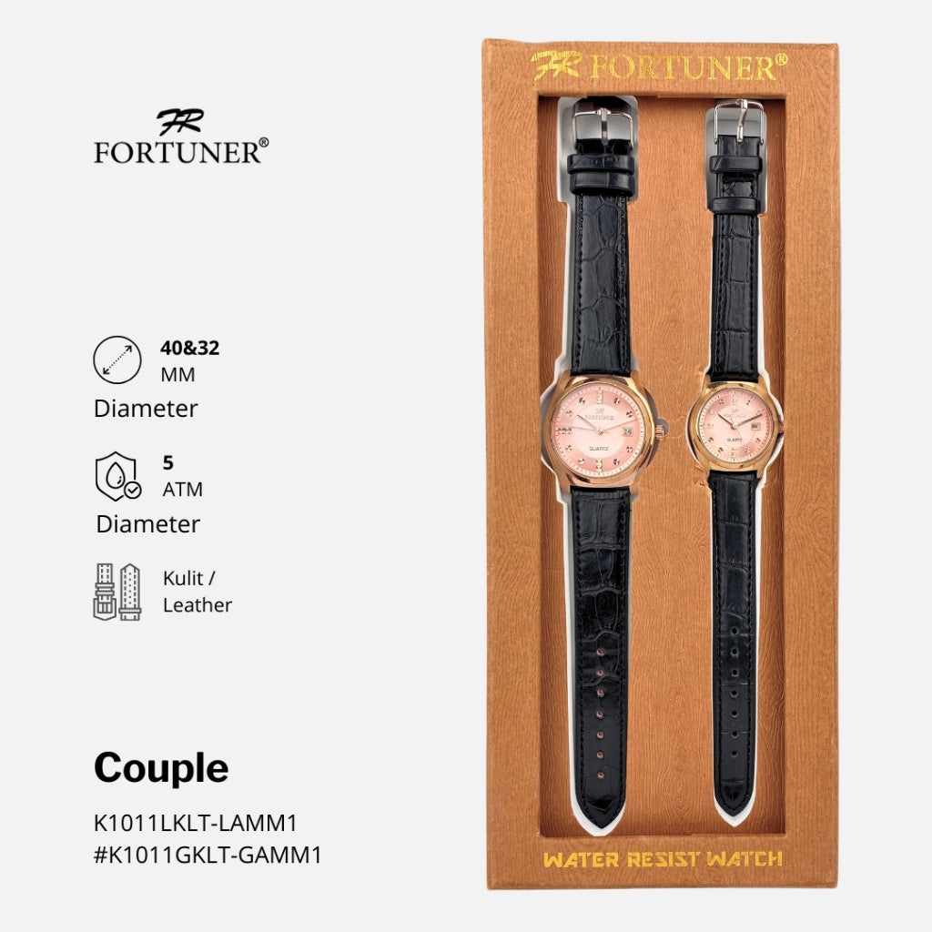 Fortuner Jam Tangan Couple Analog Fashion Classic Tahan Air Cloudy
